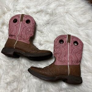 Durango Cowboy Boots in Pink and Brown size 6M (medium width)